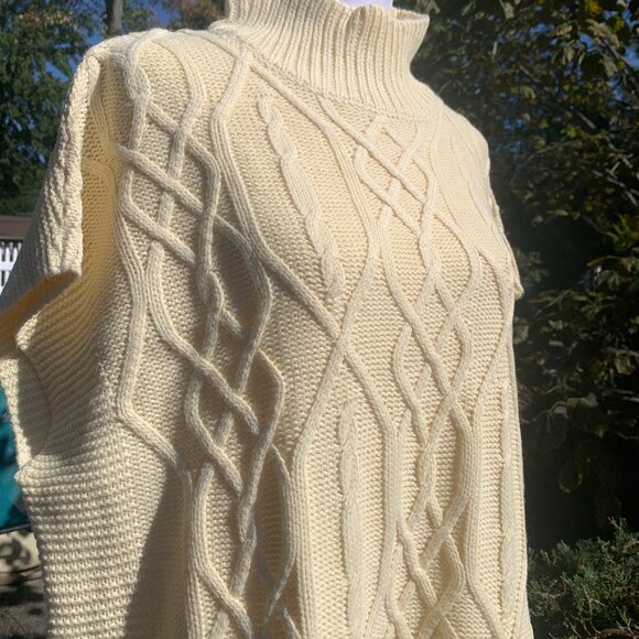 ASOS Violet Romance Oversized High Neck Cable Knit Oversized Tunic Dress Sweater - Picture 5 of 16